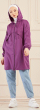 Impermeable ample pour femme (Vetement Hijab Automne Hiver) - Couleur violet