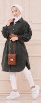 Chemise longue et ample pour femme (Tunique large pour hijab) - Couleur taupe