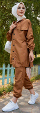 Ensemble casual femme veste et pantalon (Boutique Vetements islamiques modernes - France) - Couleur marron