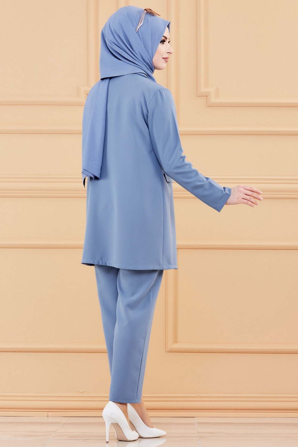 Ensemble Chic Veste et Pantalon femme (Boutique Mode Musulmane France) -  Couleur blanc - Prêt à porter et accessoires sur