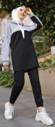 Survetement femme (Boutique Vetement Sport pour Hijab) - Couleur noir et gris