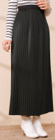 Jupe plissee pour femme - Couleur noir