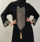 Robe Abaya Dubai noire de qualite avec strass et diamants