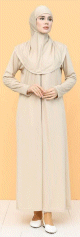 Robe de priere et son khimar assorti integre - Couleur beige