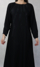Robe de soiree Abaya ample Dubai noire de qualite avec nombreuses perles noires et strass