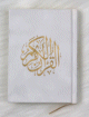 Le Coran couverture rigide de luxe couverture en daim doree (10 x 14 cm) - Couleur Blanc -