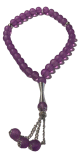 Chapelet (Subha) de luxe a 33 perles de couleur Mauve avec parties argentees