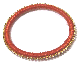 Bracelet fantaisie femme semi rigide en fil brillant rouge uni et serti de pierres cristallines