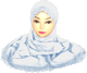 Hijab deux pieces avec dentelle couleur gris clair