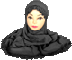 Hijab deux pieces avec dentelles de couleur noir