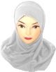 Hijab deux pieces gris clair