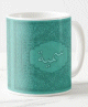 Mug avec prenom personnalisable en calligraphie arabe style "Naskh" (Tasse vert-bleu)