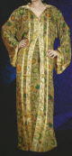 Robe orientale d'ete avec motifs fleuris et capuche