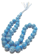 Chapelet "Sebha" bleu ultra-résistant (33 gros grains avec décorations argentées)